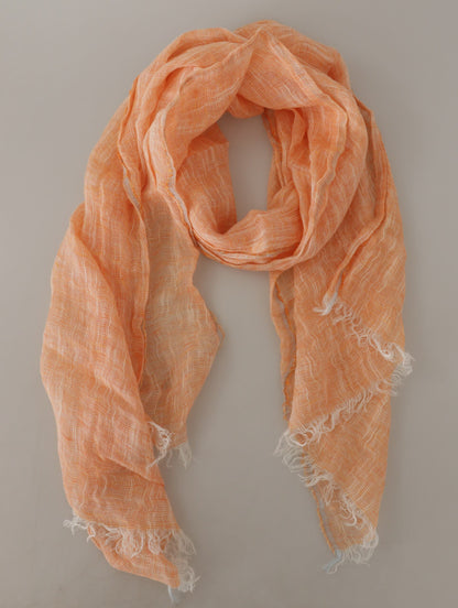 Malo Elegant Peach Linen Scarf