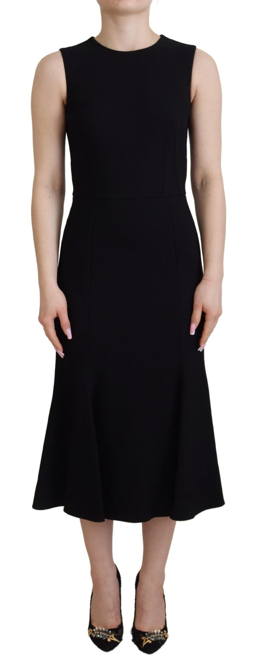 Dolce & Gabbana Elegant Fit and Flare Black Sheath Dress