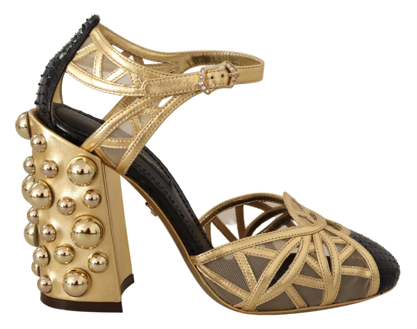 Dolce & Gabbana Elegant Crystal Studded Leather Pumps