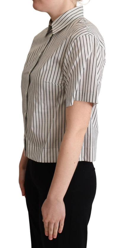 Dolce & Gabbana Chic Monochrome Striped Polo Shirt