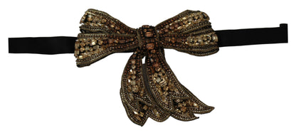 Dolce & Gabbana Elegant Silk Rhinestone Bow Tie