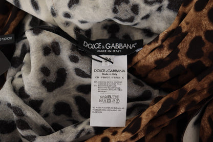 Dolce & Gabbana Brown Leopard Wrap A-line Maxi Viscose Dress