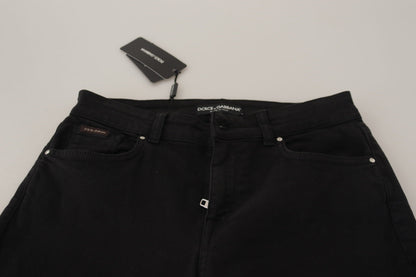 Dolce & Gabbana Black Mid Waist Skinny Denim Cotton Jeans