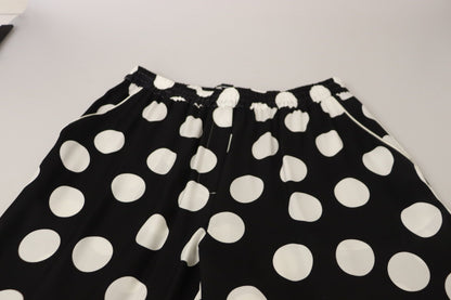 Dolce & Gabbana Polka Dot Mid Waist Cropped Trouser Pants