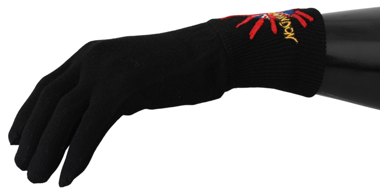 Dolce & Gabbana Black #DGLovesLondon Embroidered Wool Gloves