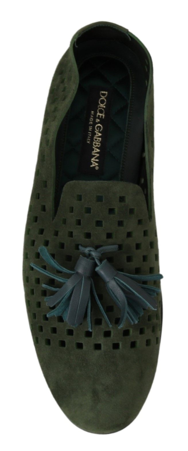 Dolce & Gabbana Elegant Green Suede Loafers for Men