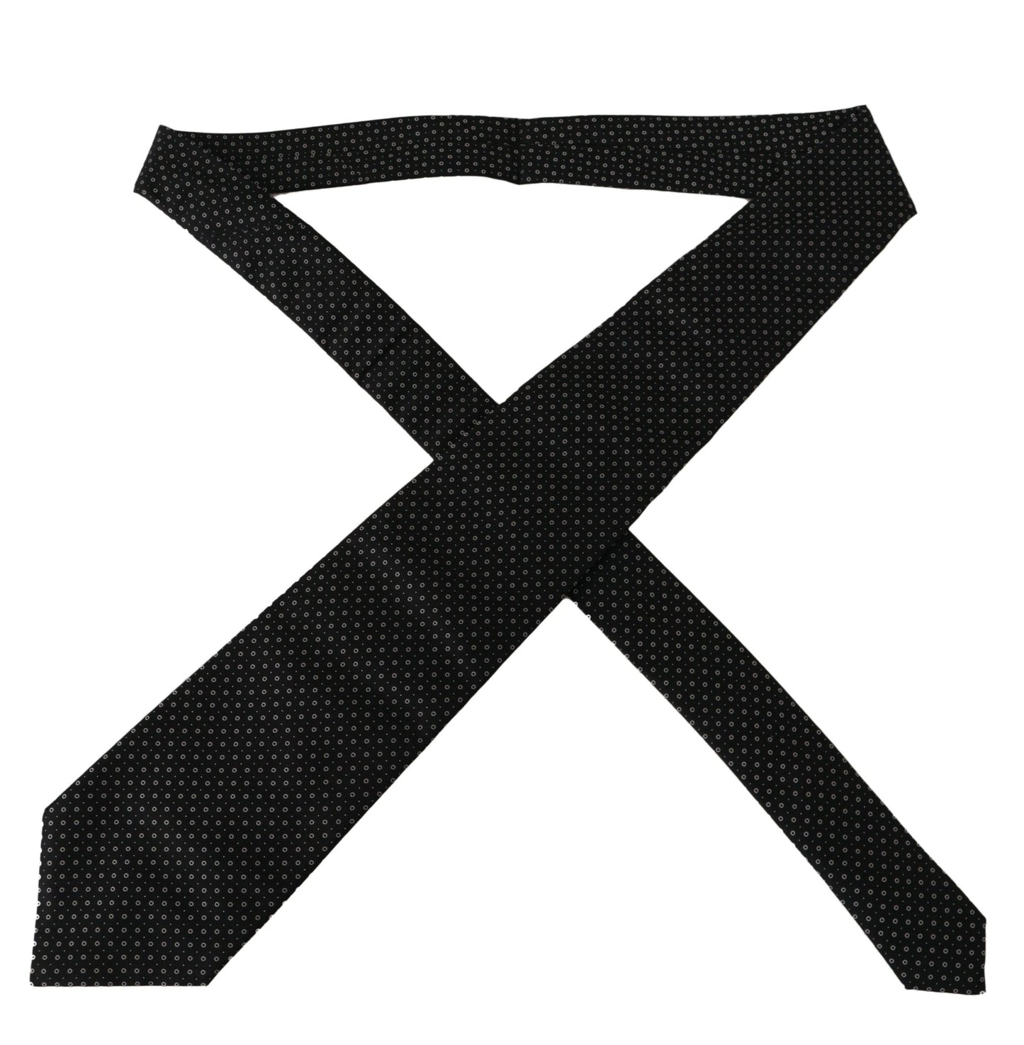 Dolce & Gabbana White Black Polka Dots Necktie Accessory 100% Silk Tie