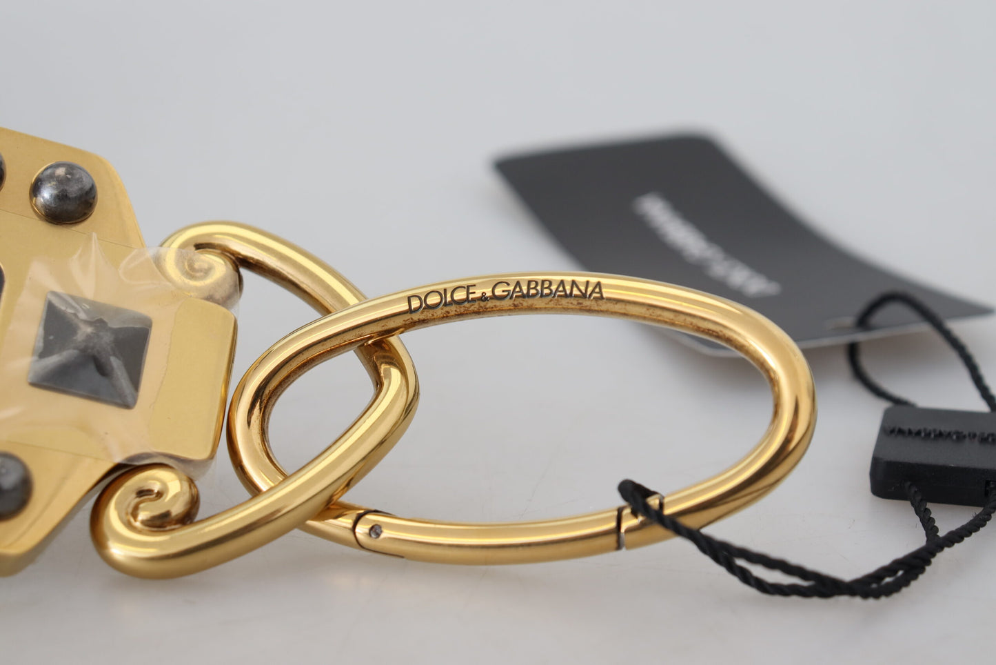 Dolce & Gabbana Elegant Gold Black Shoulder Bag Strap