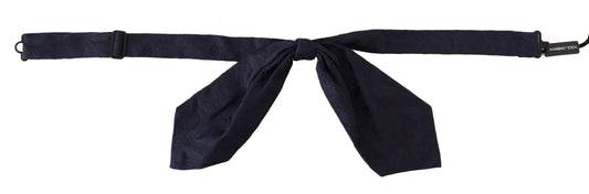 Dolce & Gabbana Elegant Silk Blue Floral Bow Tie
