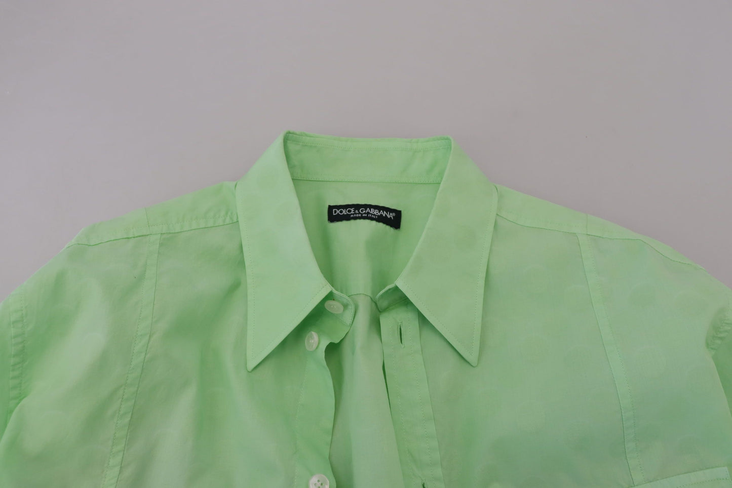 Dolce & Gabbana Mint Green Slim Fit Casual Button-Down Shirt