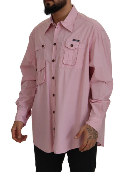 Dolce & Gabbana Elegant Pink Casual Cotton Shirt