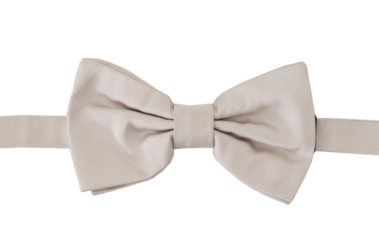 Dolce & Gabbana Exquisite Silk Gray Bow Tie