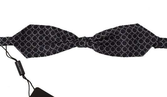 Dolce & Gabbana Elegant Black and White Silk Bow Tie