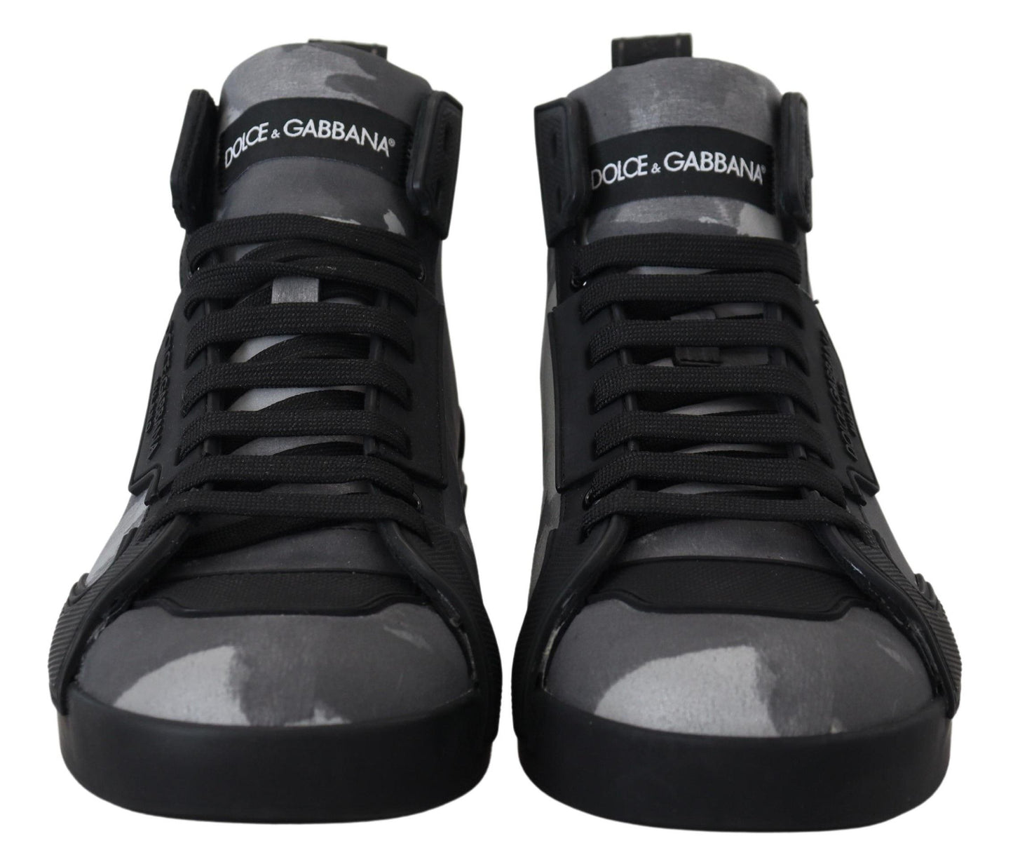 Dolce & Gabbana Gray Canvas Cotton High Tops Sneakers Shoes