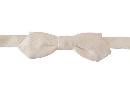 Dolce & Gabbana Elegant White Silk Bow Tie