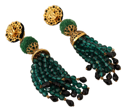 Dolce & Gabbana Elegant Crystal Drop Clip-On Earrings