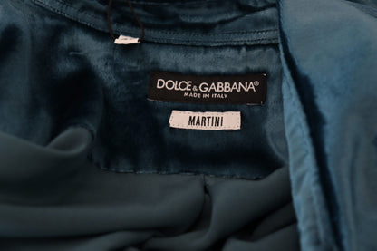 Dolce & Gabbana Elegant Blue Martini Slim Fit Casual Shirt