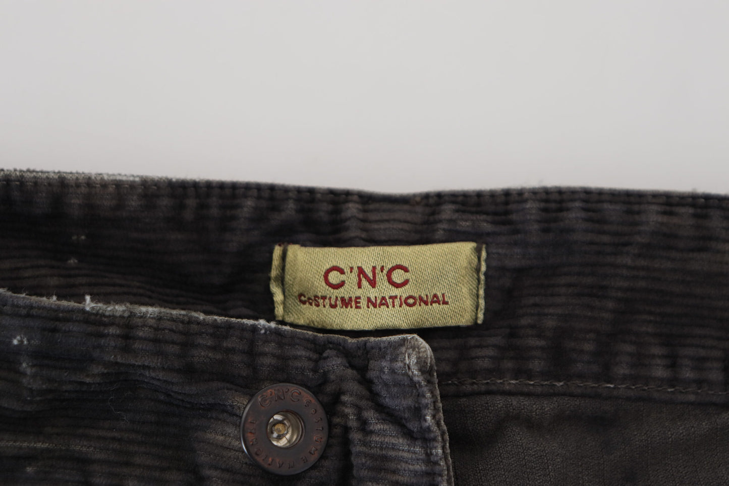 Costume National Stylish Gray Corduroy Denim Jeans