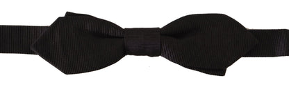 Dolce & Gabbana Black Solid 100% Silk Adjustable Neck Papillon Tie