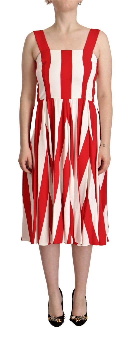 Dolce & Gabbana Elegant A-Line Striped Shift Dress