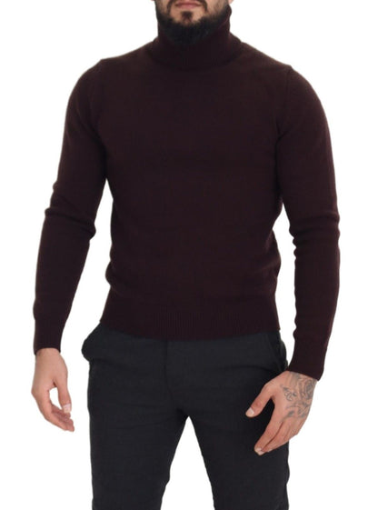 Dolce & Gabbana Brown Wool Turtle Neck Pullover Sweater