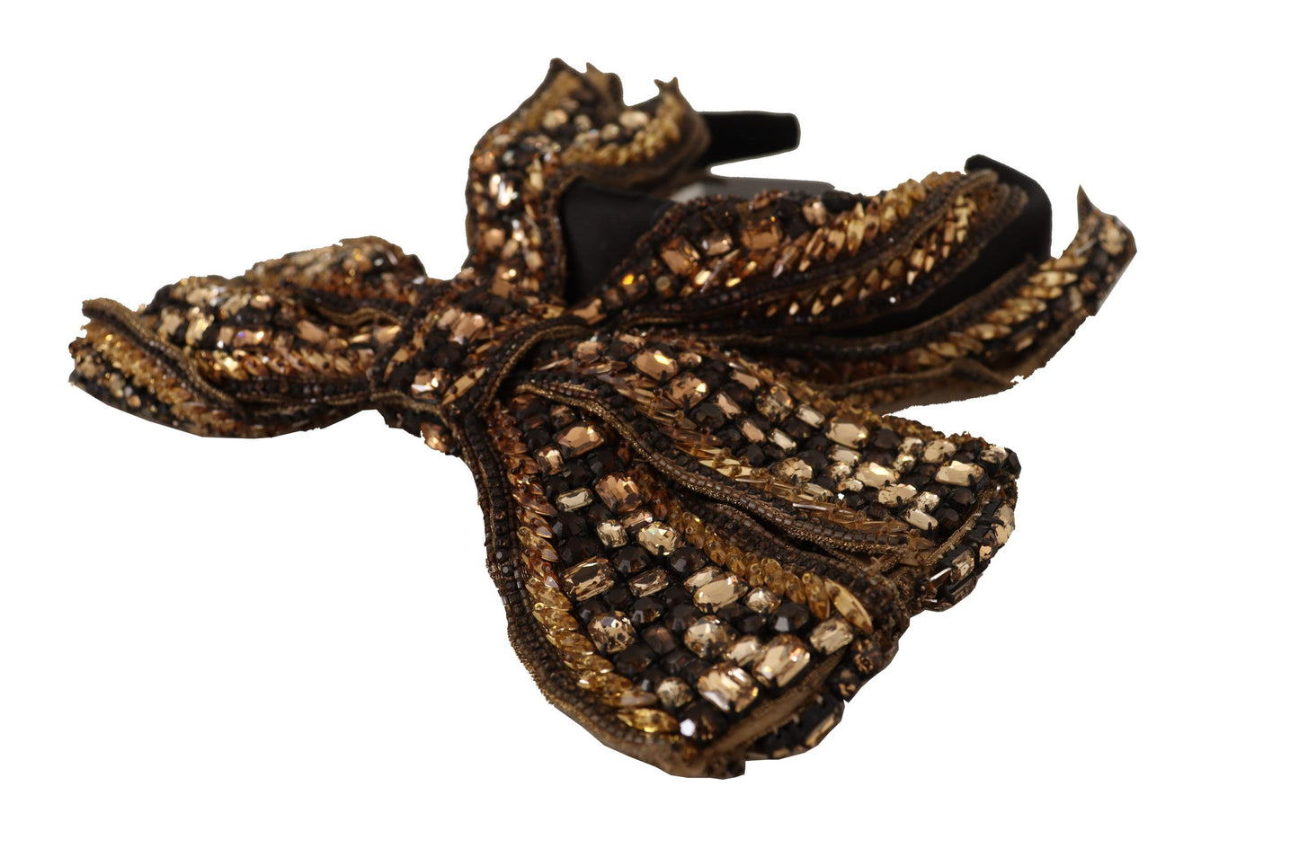 Dolce & Gabbana Elegant Gold Embellished Silk Diadem