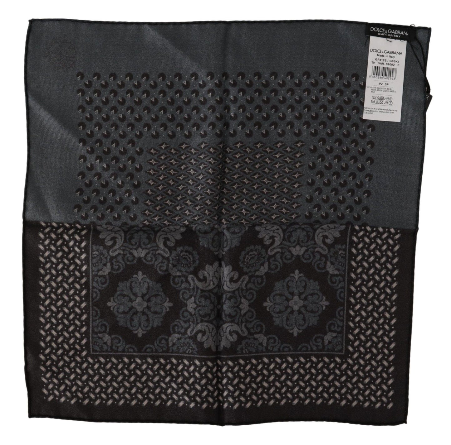 Dolce & Gabbana Multicolor Patterned Silk Pocket Square Handkerchief