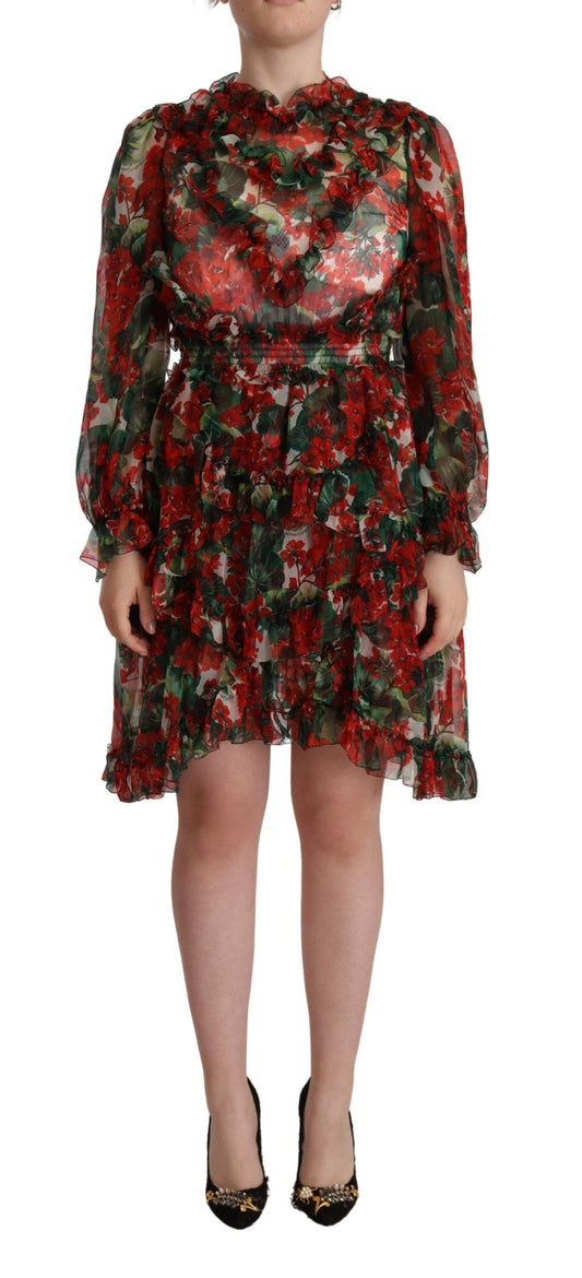 Dolce & Gabbana Floral Silk Mini Knee High Dress