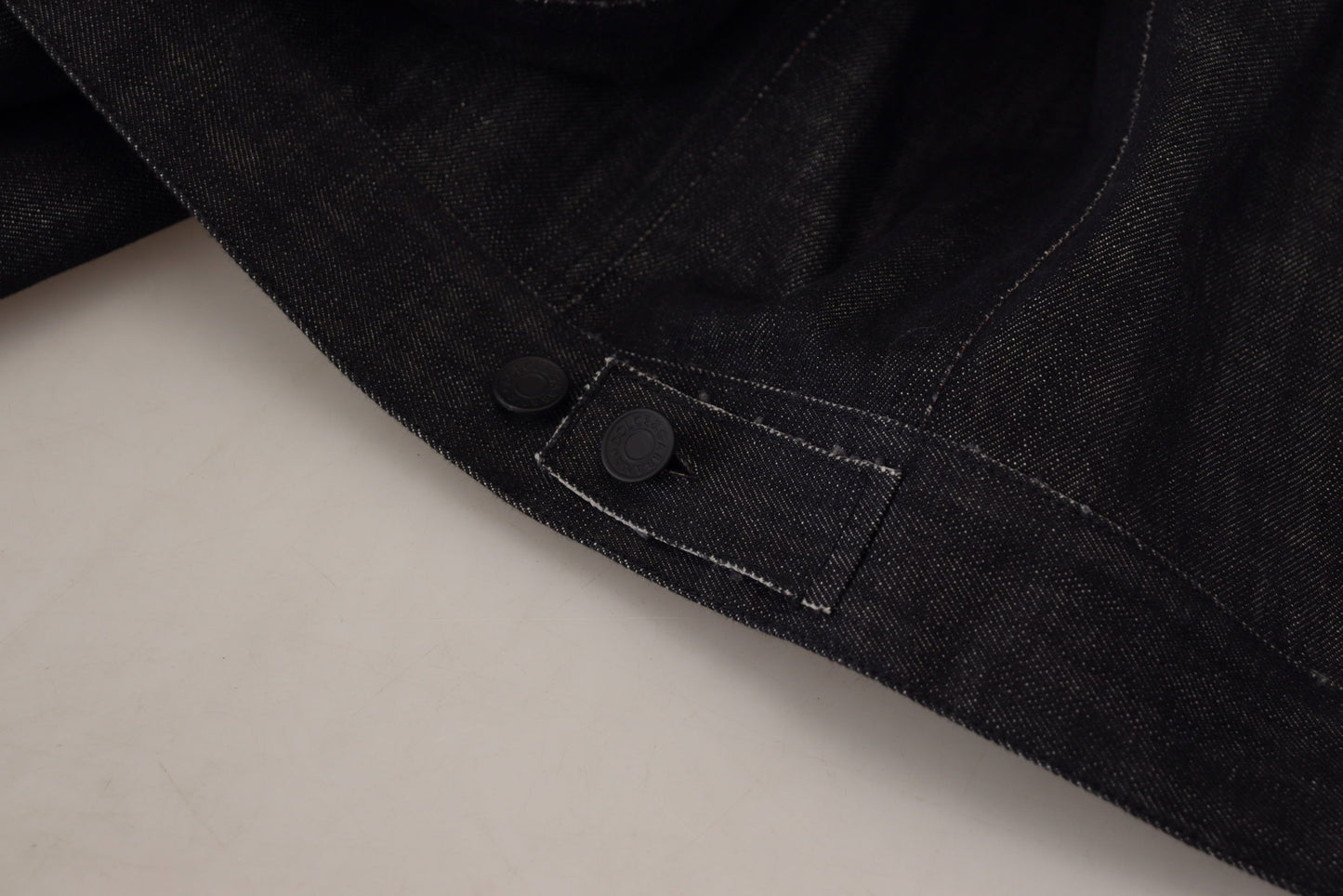 Dolce & Gabbana Black Cotton Full Button Denim Jacket