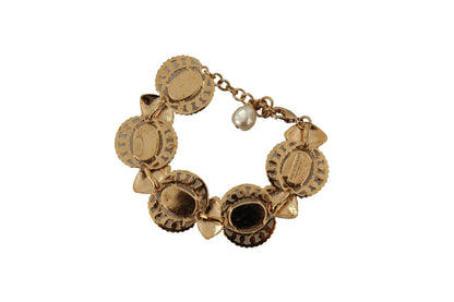 Dolce & Gabbana Champagne Crystal Gold Chain Bracelet