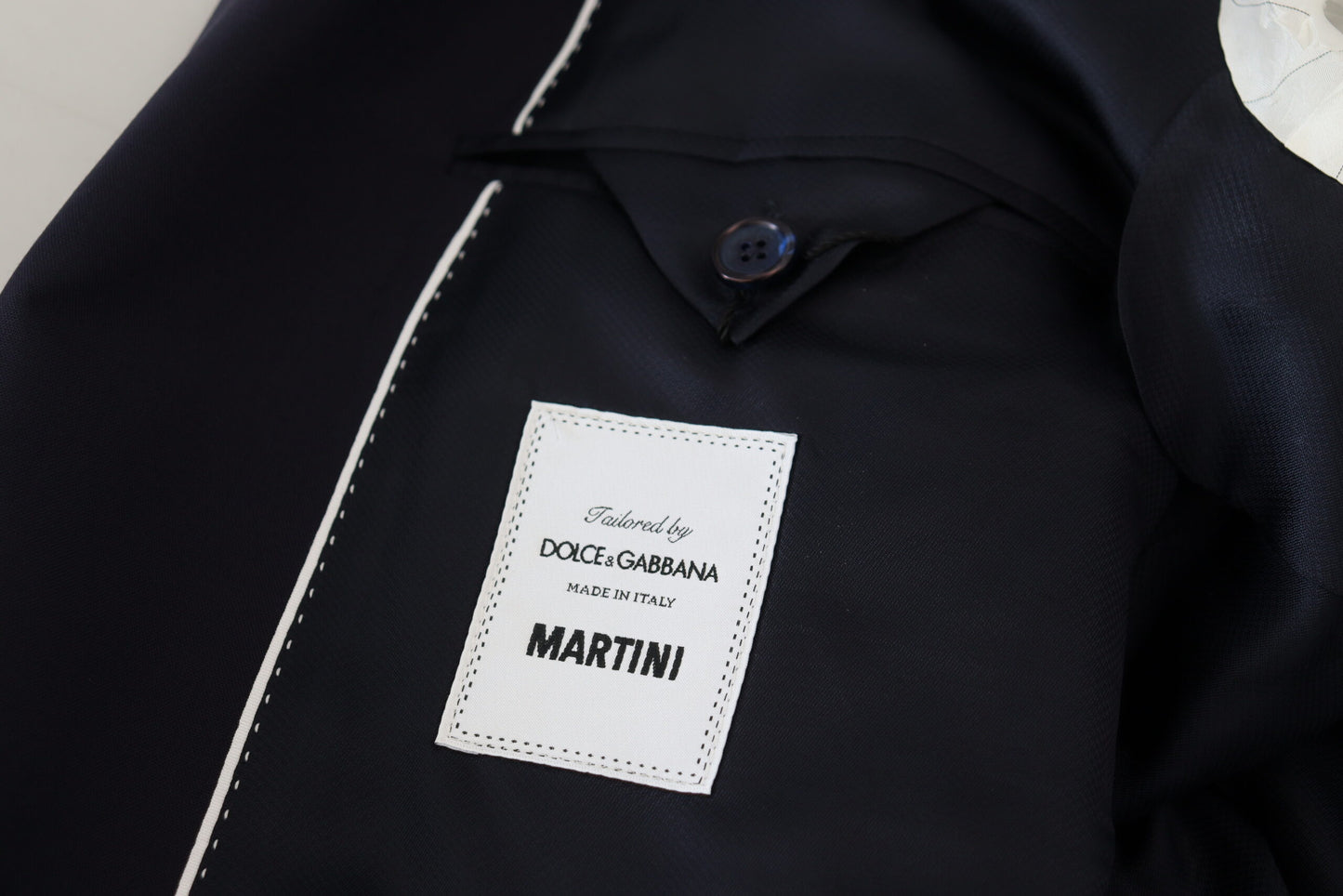 Dolce & Gabbana Elegant Navy Wool Blend Martini Blazer