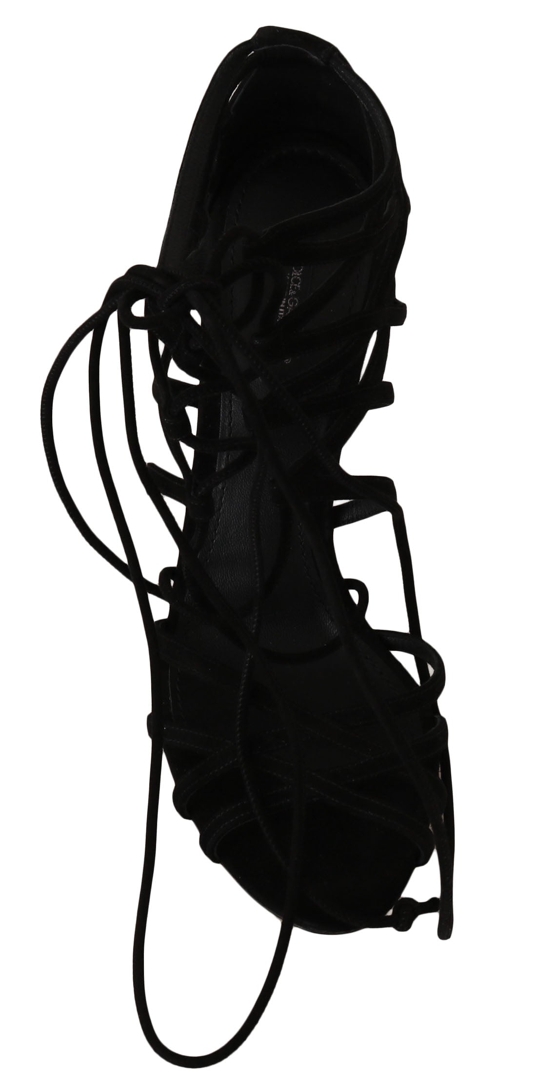 Dolce & Gabbana Elegant Black Suede Gladiator Stilettos