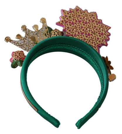 Dolce & Gabbana Green Pink Crystal FUMETTI CARTOONS Diadem Headband