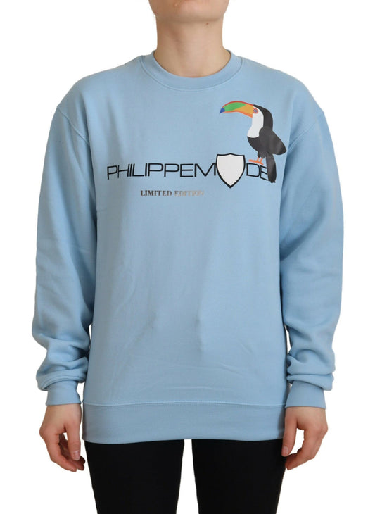 Philippe Model Chic Light Blue Logo Embellished Sweater