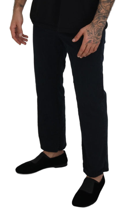 John Galliano Elegant Black Cotton Designer Jeans