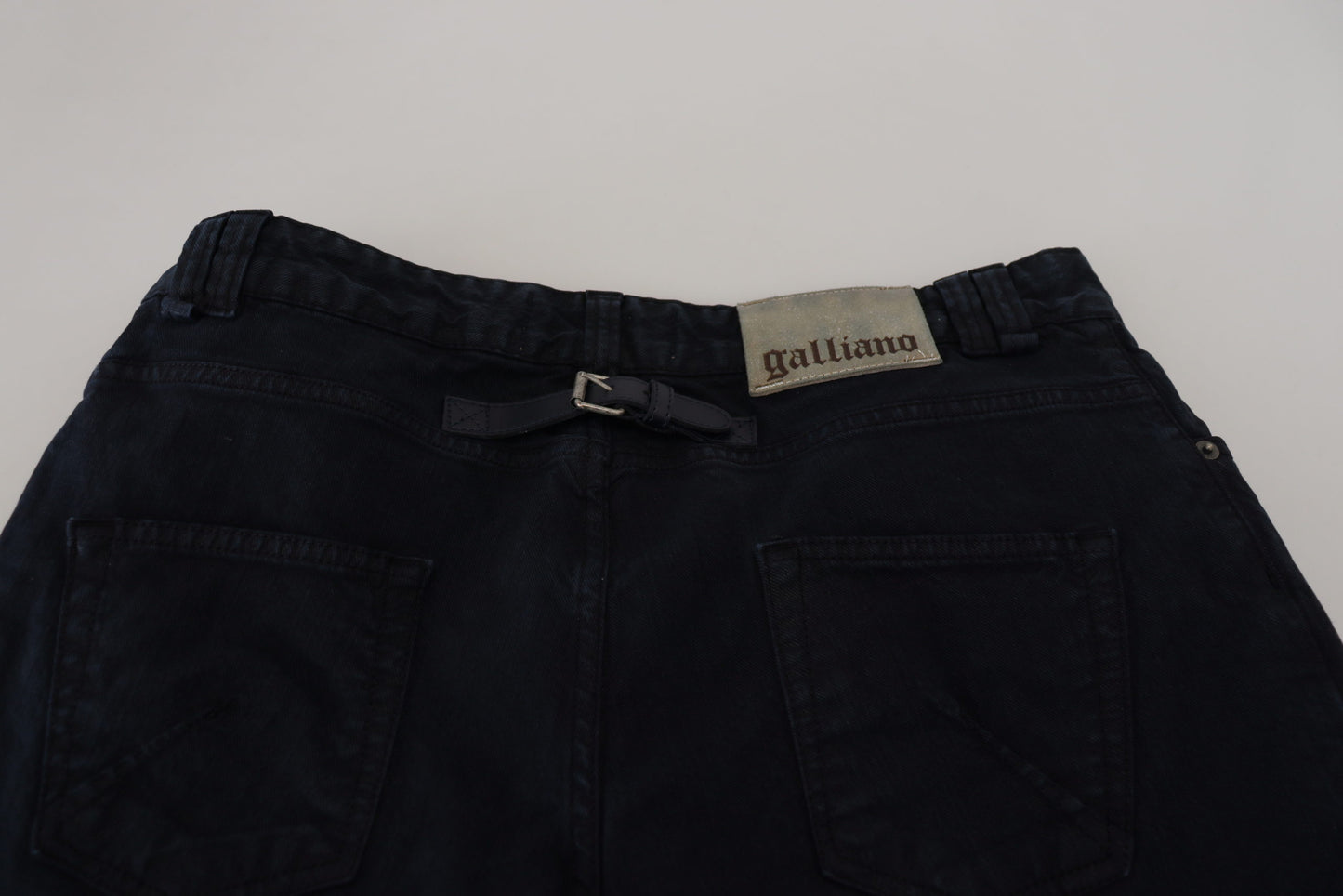 John Galliano Elegant Black Cotton Designer Jeans