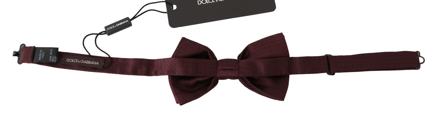 Dolce & Gabbana Silk Polka Dot Adjustable Neck Bow Tie Papillon
