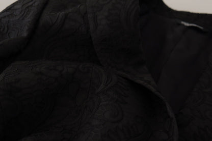 Dolce & Gabbana Black Brocade Formal 2 Piece MARTINI Suit