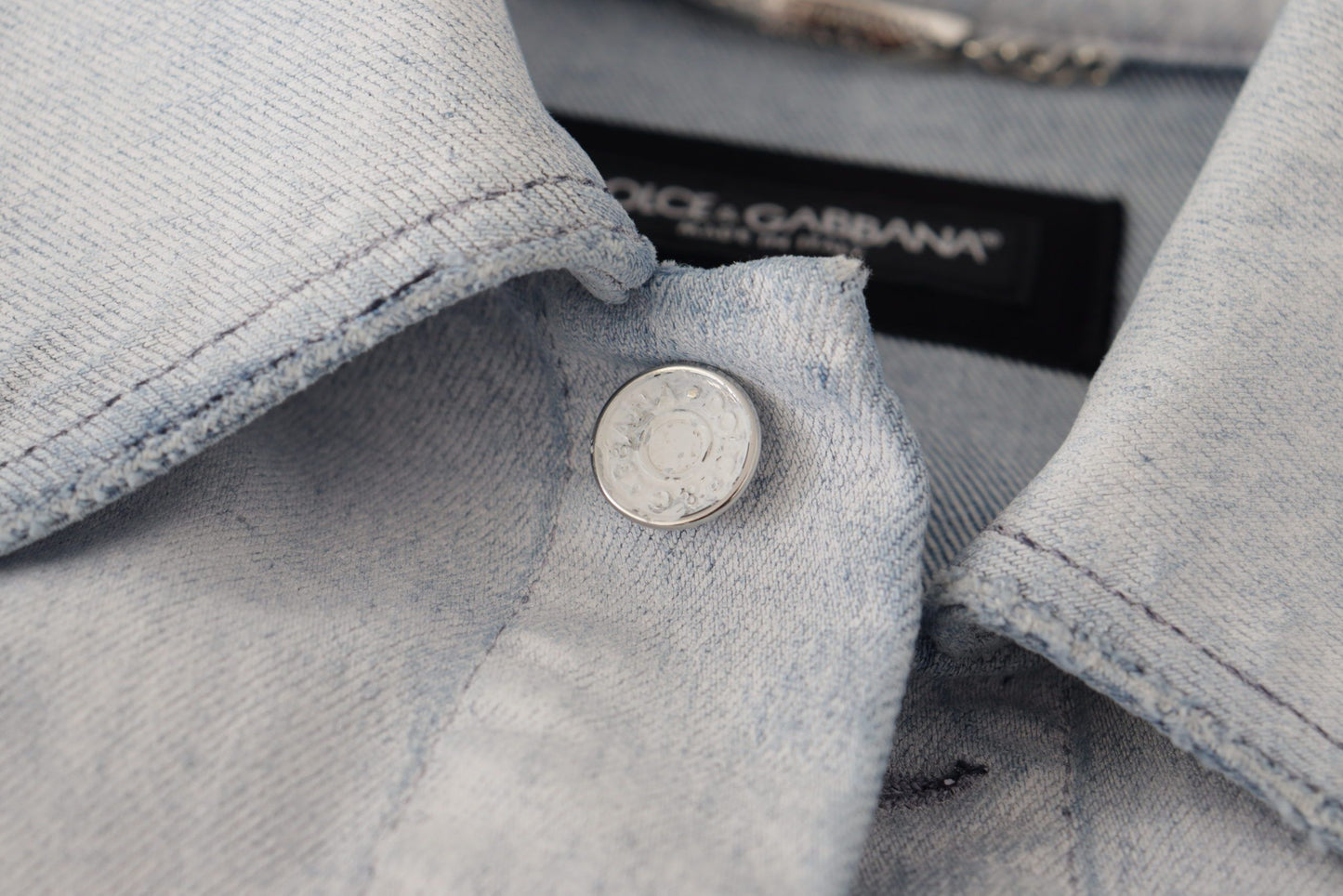 Dolce & Gabbana Light Blue Cotton Stretch Denim Men Jacket