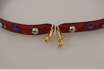 Dolce & Gabbana Chic Red Python Leather Shoulder Strap