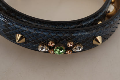 Dolce & Gabbana Elegant Leather Shoulder Bag Strap in Blue