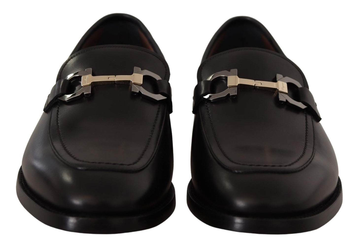 Salvatore Ferragamo Black Calf Leather Moccasin Formal Shoes