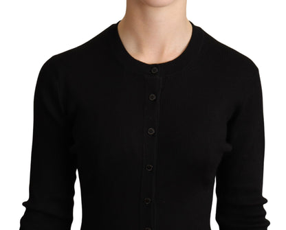Dolce & Gabbana Black Cashmere Button Down Cardigan Sweater