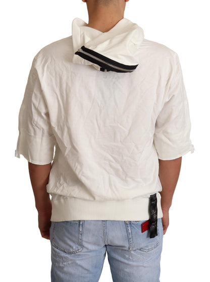 Dolce & Gabbana Exquisite Off-White Cotton Hooded Sweater