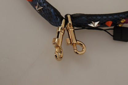 Dolce & Gabbana Elegant Blue Python Leather Bag Strap