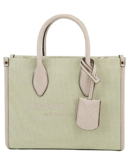 حقيبة يد مايكل كورس ميريلا صغيرة الحجم من القماش الكتاني المتسوق