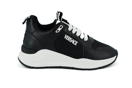 Versace Elegant Monochrome Leather Sneakers