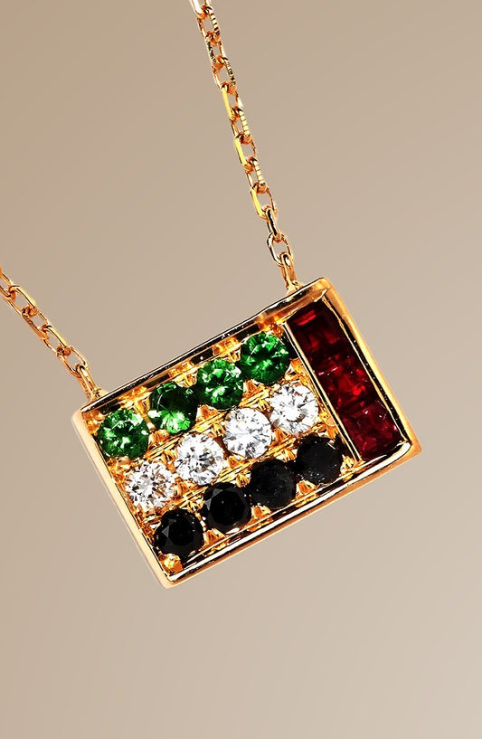 UAE Flag Diamond Necklace