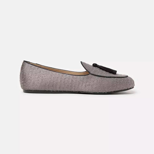 Charles Philip Elegant Textured Gray Slip-On Loafers