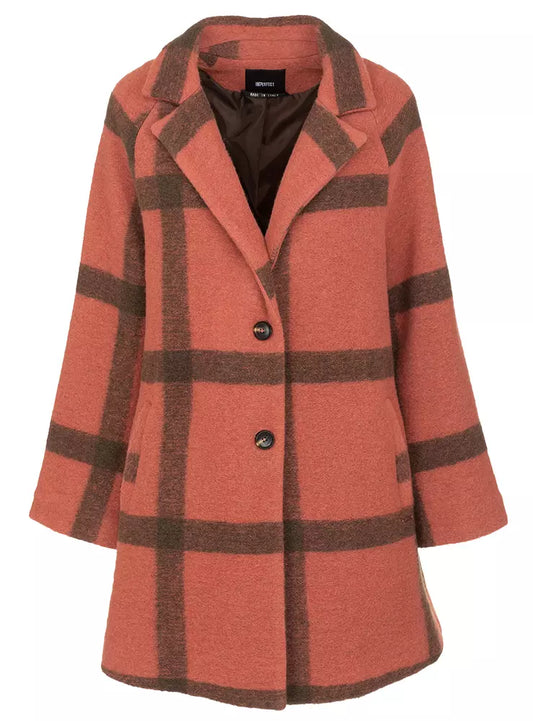 Chic Pink Wool-Blend Imperfect Coat